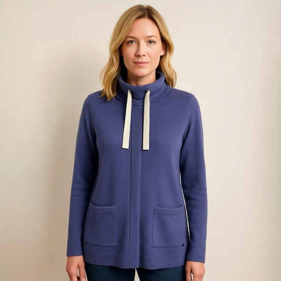 Olsen Women’s Snap Button Mock Neck Sweater Size 4 XS Blue Soft New - Picture 12 of 14